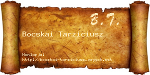 Bocskai Tarziciusz névjegykártya